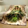 "Virgin Mary and Child with Green Crown"Flannel blanket for bedroom, living room, sofa, and nap
