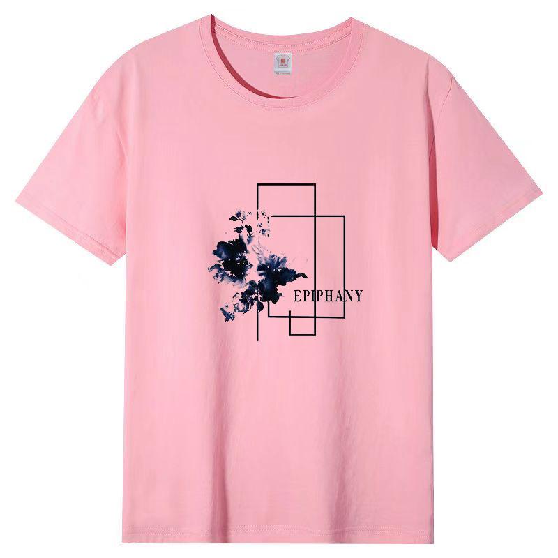 Футболка из хлопка с короткими рукавами для женщин 2024 года, новые модные свободные топы средней длины