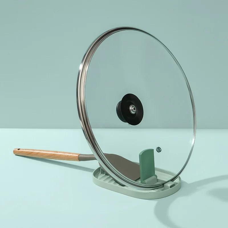 Пластиковая подставка-подставка для крышек кастрюль и сковородок, держатель для ложек, кухонные инструменты, кухонный держатель для ложек, пластиковая складная подставка, кухонные гаджеты