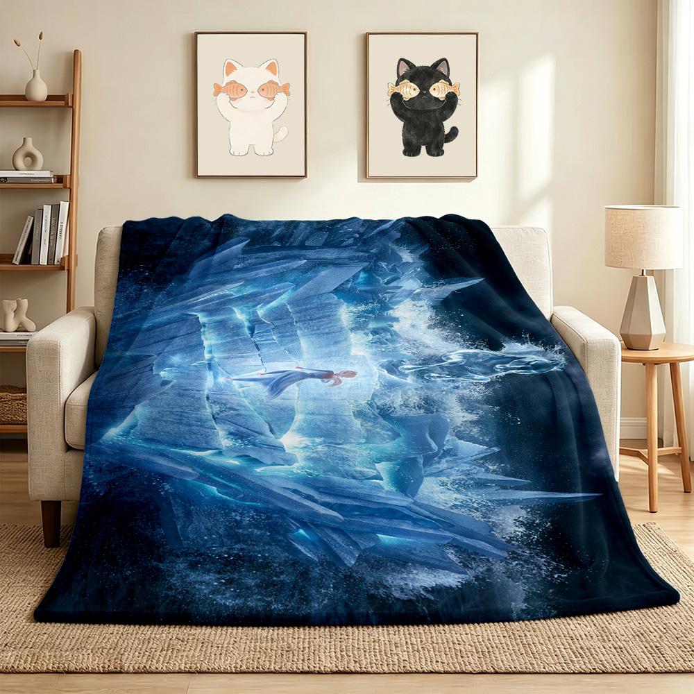 Frozen Magic Flannel Blanket Throw Blanket Soft Warm Sofa Bed Camping home Decor Unique Christmas Gift C92614