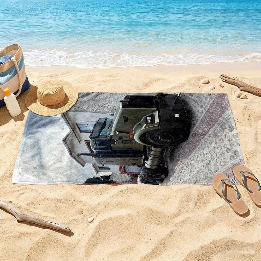 Kw Heavy Trucks Beach Towel Super Soft Microfiber Quickdry Fabric Comfortable Lightweight