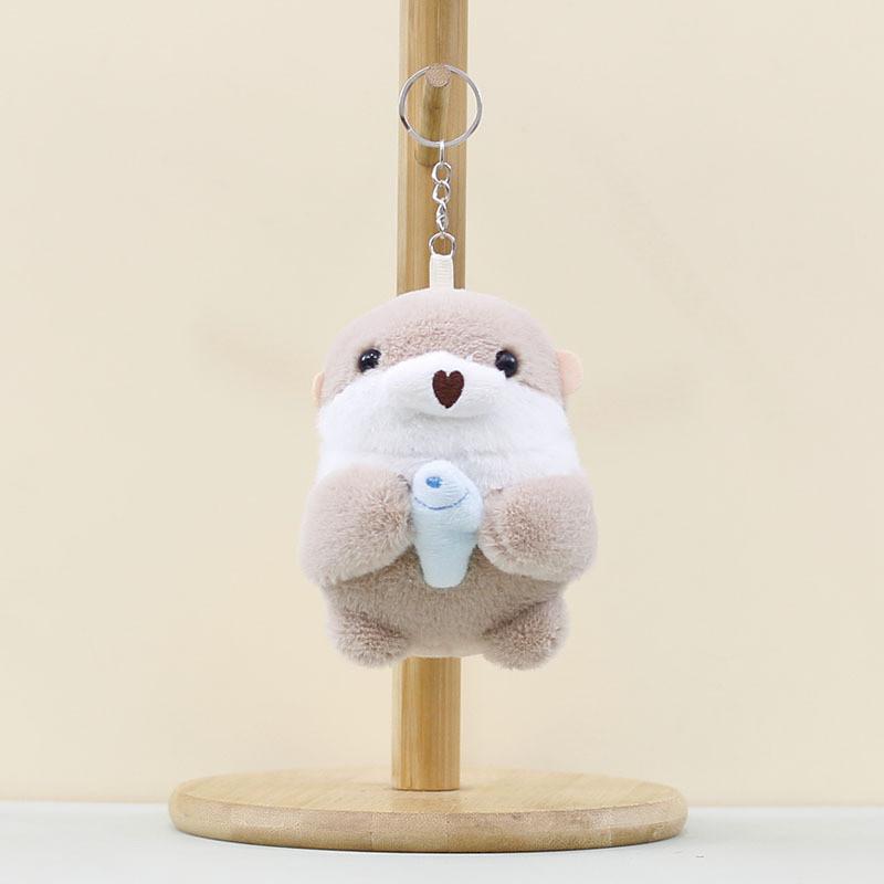 Adorable Cute Sea Otter Plush Keychain Toy Soft Stuffed Animal Doll Accessory 11cm