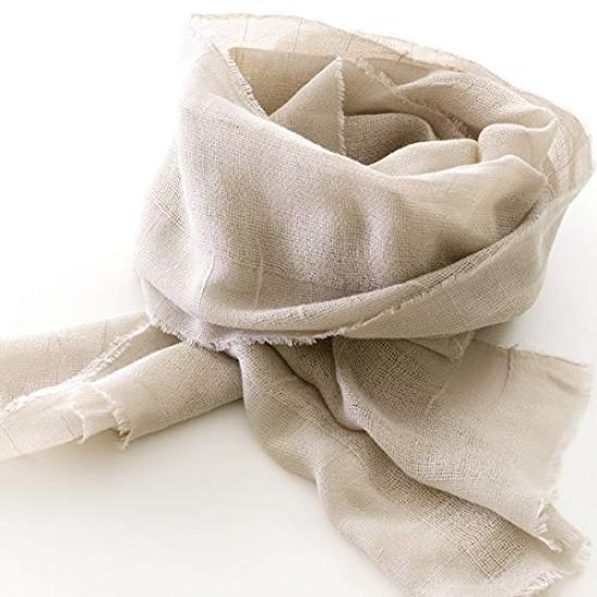 Plantia Organic Cotton Gauze Extremely Fully Woven Gauze Scarf Scarf, 36g, Lightweight, (New Brown)