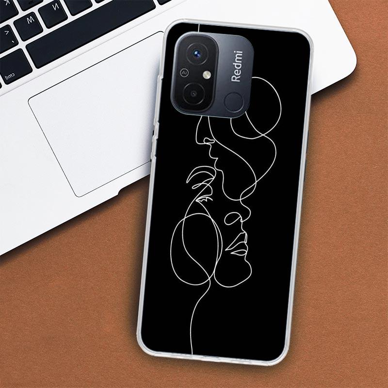 Чехол для телефона с абстрактными линиями для женщин Xiaomi Redmi 12 12C 10 10C 10A 9T 9C 9A 9 8 8A 7 7A 6 6A K20 K30 K40 Pro S2 Fundas Cover