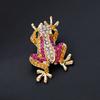 Женская брошь в виде лягушки со стразами, булавка, украшение для одежды, ювелирный подарок