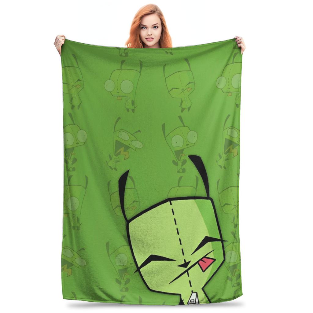 Invader Zim Gir Dib Robot Blankets Flannel Textile Decor Portable Super Soft Throw Blanket for Bed Car Bedspread