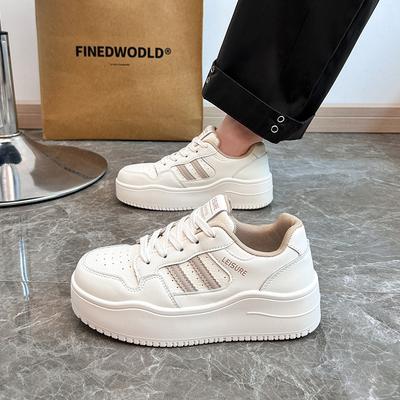 2025 весна белые туфли новая корейская версия ins студентки платформа увеличивающая рост спортивные кеды повседневная уличная съемка MXF03