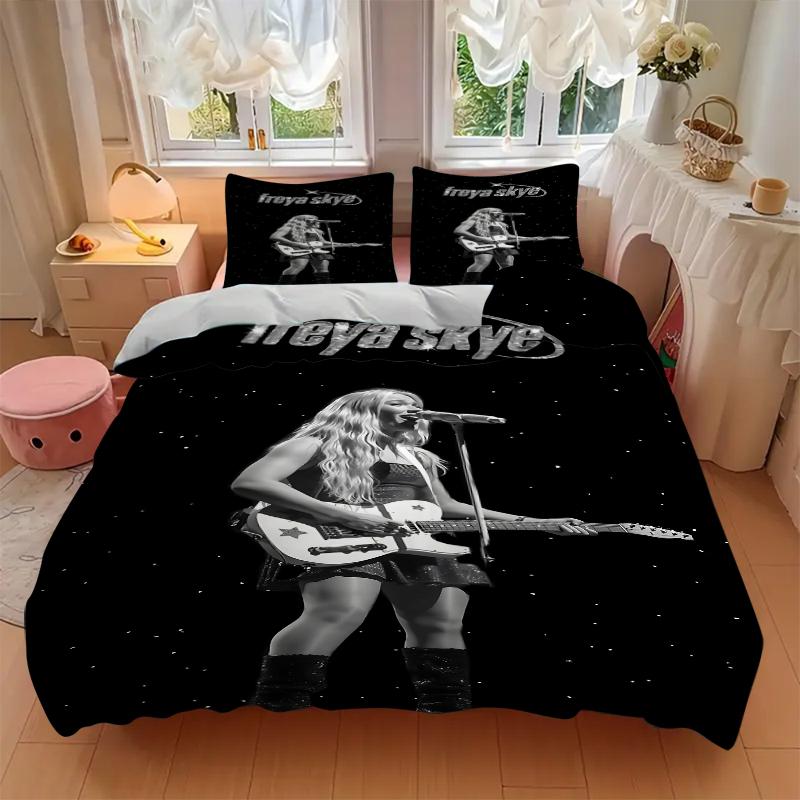 3Pcs Freya Skye Guitar Performance Bedding Sets For All Sizes New 3D Printed Bed Cover Comforter Duvet Cover Pillowcase Bedroom Decoration