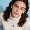 Набор украшений «Переплетенные сердца» Черно-белые сердца со стразами Ожерелье и серьги с подвеской в виде двойного сердца Ювелирные изделия для вечеринок, свадеб, торжеств