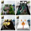 Home Bed Set with Bedding Pillow 2/3 Pcs Duvet Covers Highend 3D Dradonfly Printed Bedding Suit Luxury Home Textiles
