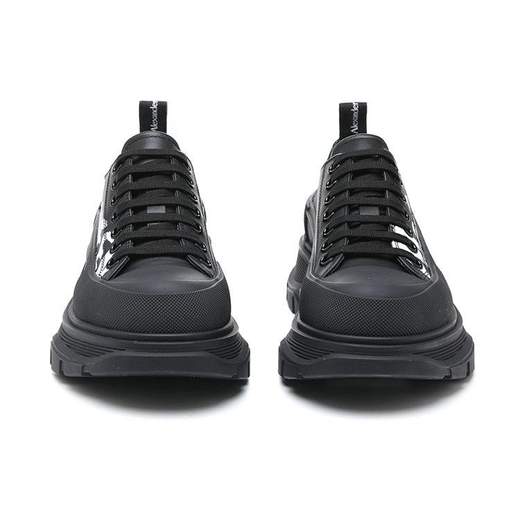 Alexander Mcqueen Кроссовки 'Black White' с шнуровкой и принтом 'Graffiti Tread Slick' 711108WIAT61070