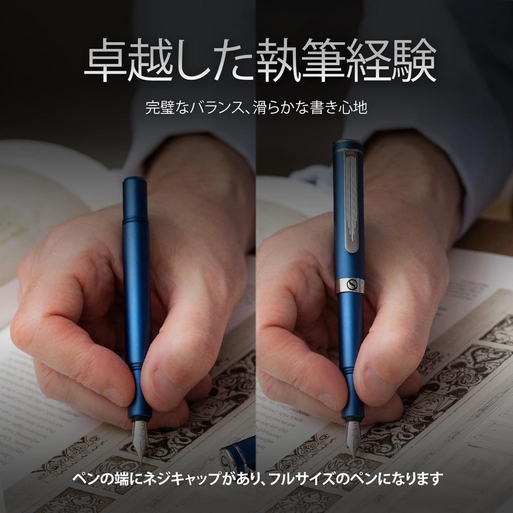 Scriveiner Luxury EDC перьевая ручка Nice Matte Blue Pocket Chrome Schmidt Лучший пишущий инструмент в подарок для мужчин Nice Office Designer Pen (Тонкая точка),