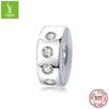S925 Sterling Silver Simple Bead Spacer Positioning Buckle Charm Platinum Plated Diamond Beads Can Be Opened