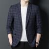 Leisure Suits for Men Slim-Fit Plaid Coat Men's One-Piece Top Spring and Autumn New