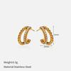 Chenhe stainless steel stud earrings light luxury jewelry women's high-end sense niche design sense diamond-set C-shaped earrings titanium steel earri