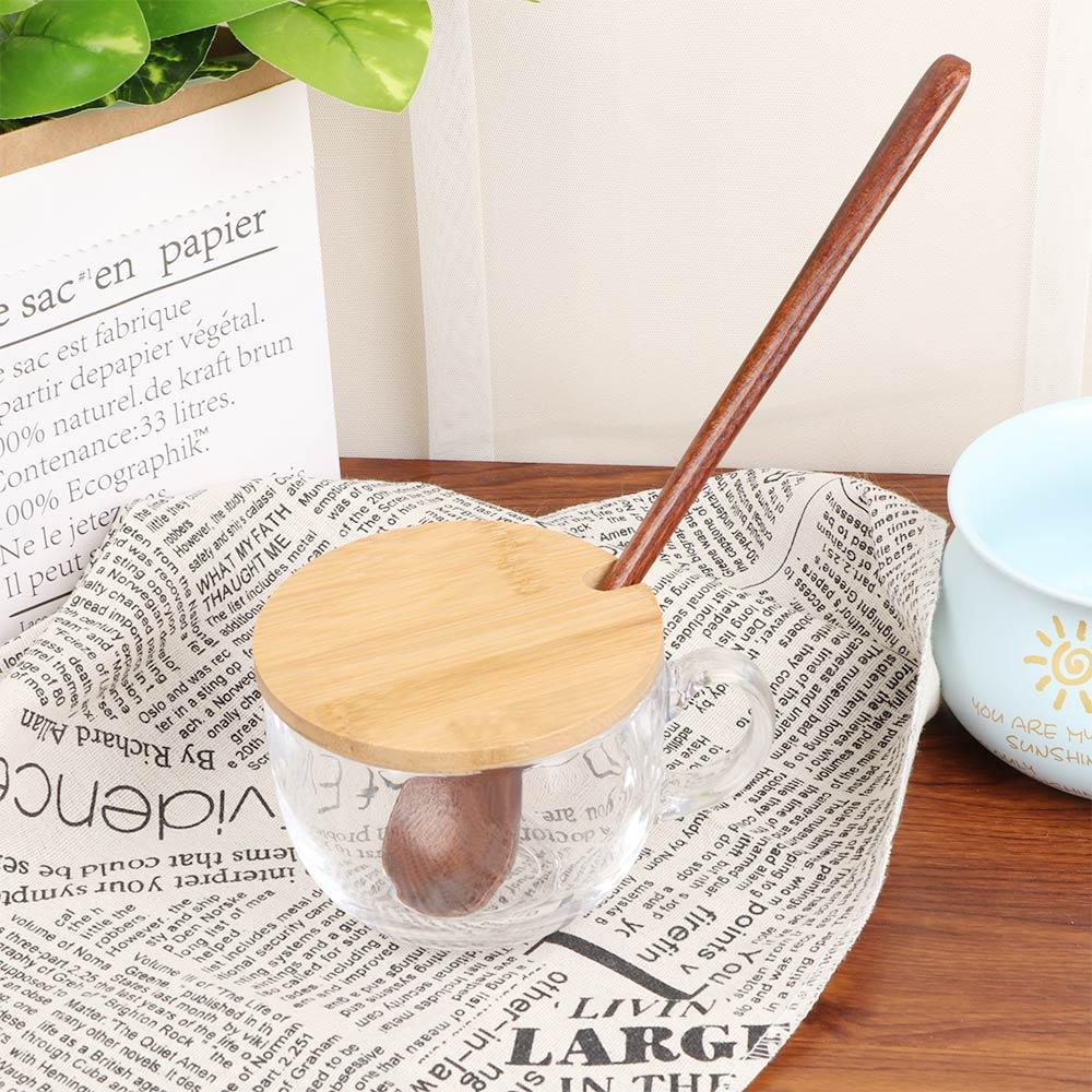 Korean Style Wooden Long Handle Tableware Round Cooking Supplies Kitchen Utensil Spoons Soup Spoon