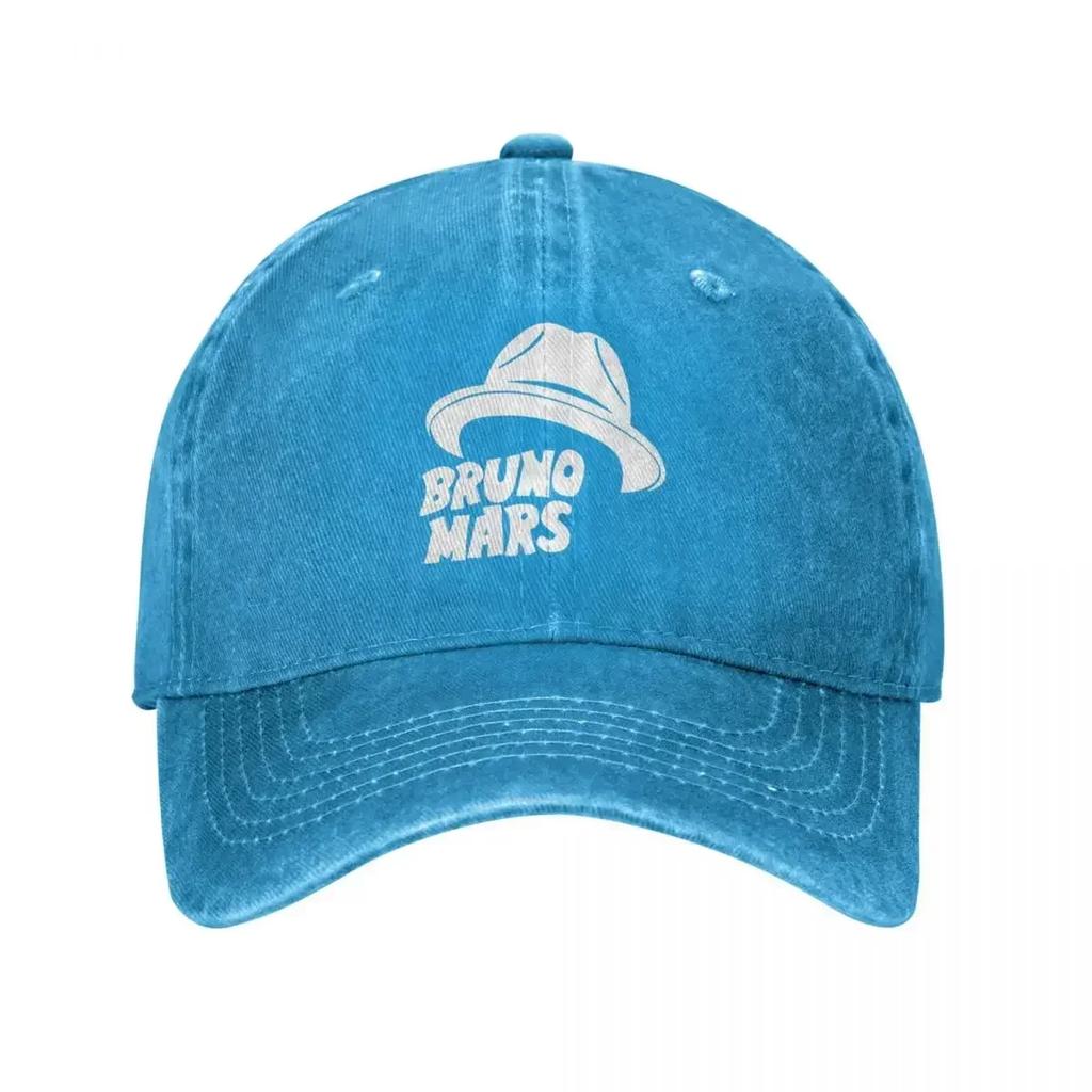 Bruno Mars Pop Musician Singer Baseball Caps Retro Distressed Denim White Hat Word Snapback Hat Unisex WoUnisex Outdoor Running Caps
