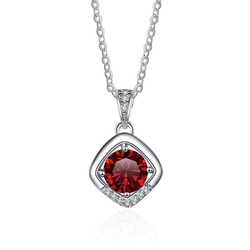 Bague Ringen 1ct VVS D Цветной Муассанит Бриллиантовое Ожерелье Для Женщин Серебро 925 Ювелирные Изделия Женский Простой Темперамент Цепочка На Ключицу