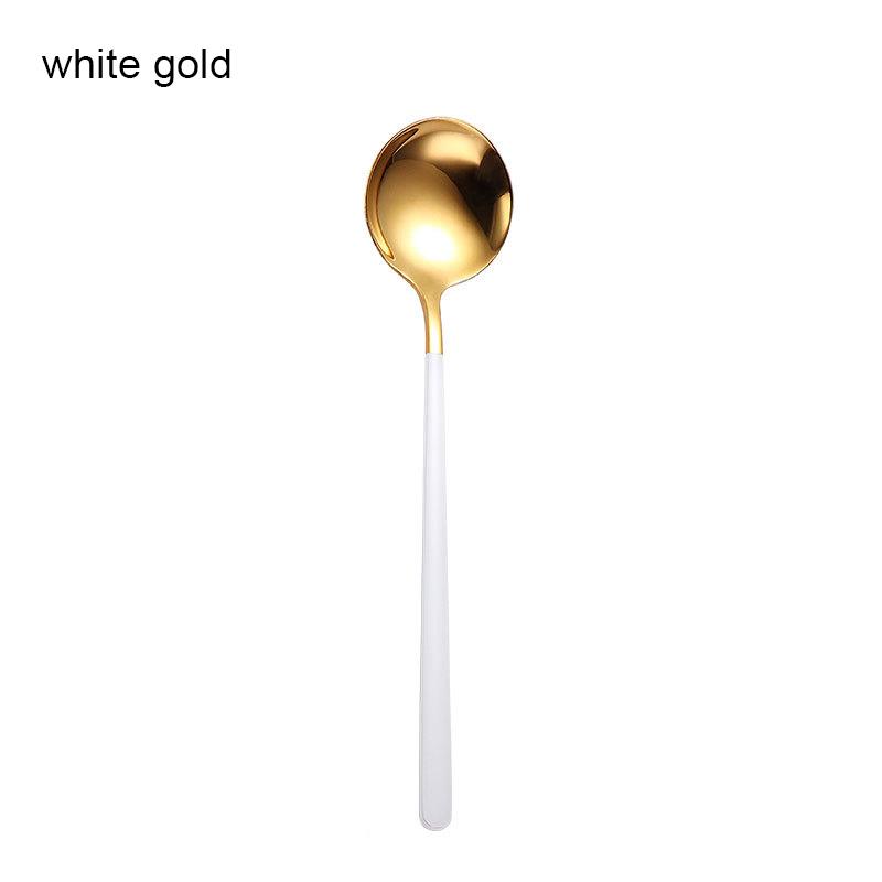 Korean Spoon Stainless Steel Exquisite Long Handle Spoon Soup Kitchenware Dessert Spoon Kitchen Tableware Akcesoria Kuchenne