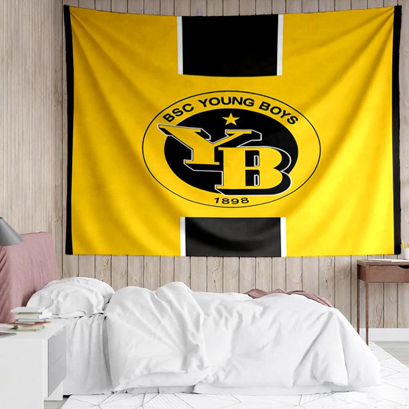 1PC BSC Football Yellow And Black Unity Tapestry, Unique Design Tapestry, Suitable for Bedroom,Livingroom, Playroom,Heartwarming Holiday Gifts