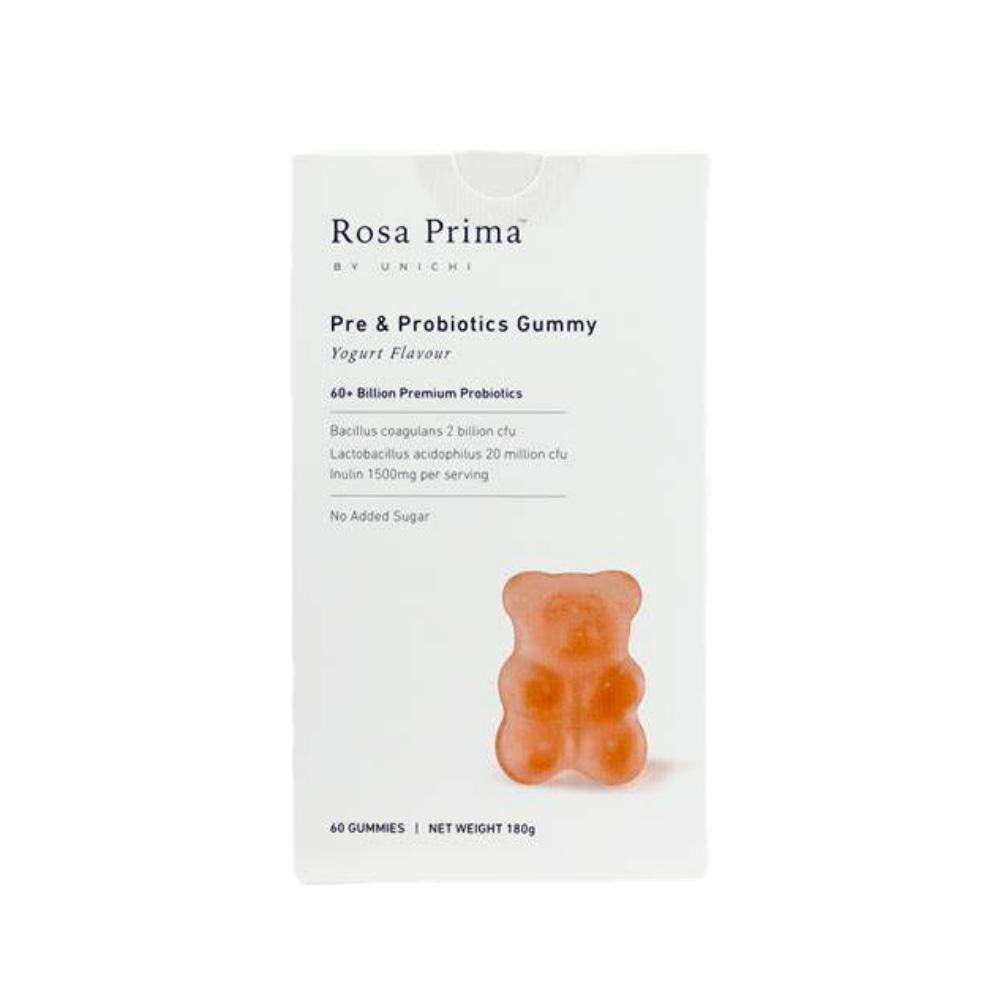 Жевательные конфеты Rosa Prima с пребиотиками и пробиотиками от UNICHI (60 мармеладок) Поддерживает здоровье пищеварения