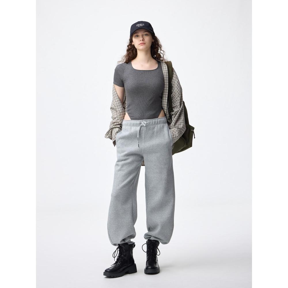 GU by Uniqlo Теплый боди в рубчик с коротким рукавом