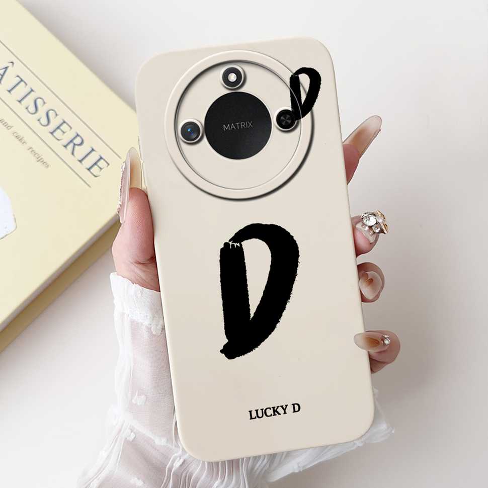 Protective Cases For Huawei Honor X60 5G 6.8"Case Fashion Style Letter A-Z Soft Silicone Cover For Honor x60 X60 BRC-AN00 Bumper
