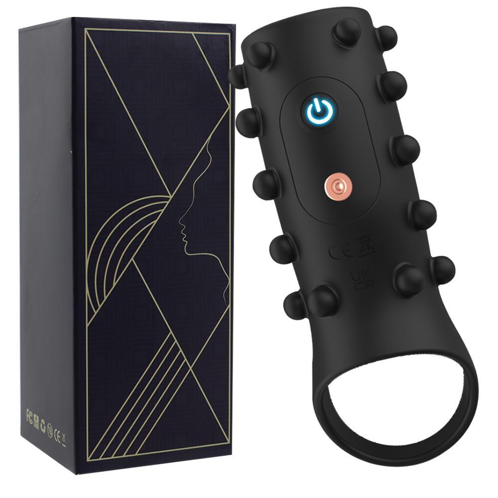 Дышащий рукав для пениса, кольцо-вибратор, задержка эякуляции, увеличитель пениса, стимулятор удовольствия точки G, взрослая секс-игрушка для мужчин