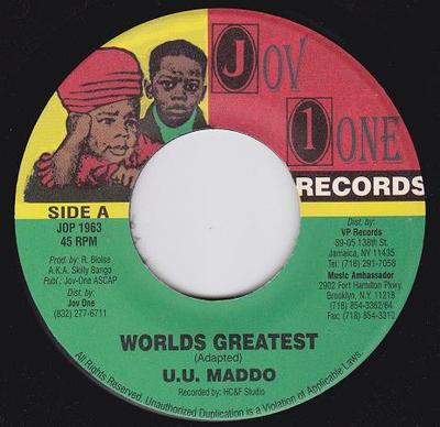 7-дюймовая пластинка U.U. MADOO - Самый великий JOP1963 Jov One Records Ямайка Регги, Ска и Даб Б/У