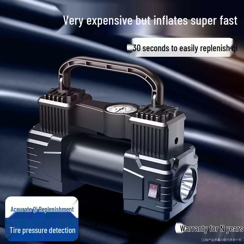 19-цилиндровый портативный автомобильный воздушный насос с фонарем - Мощный шинный насос