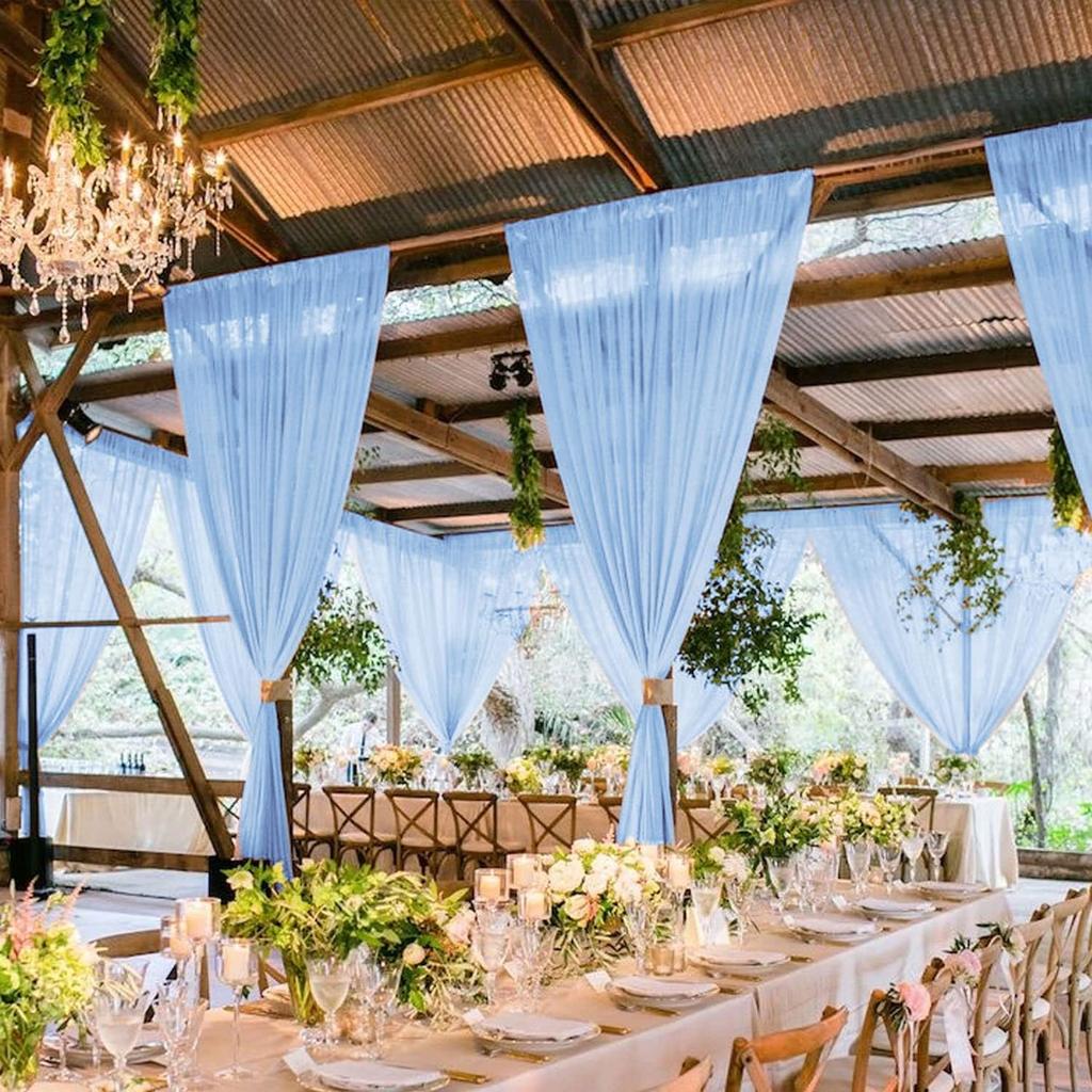 Белые потолочные шторы для арок, шифоновая занавеска для вечеринки, церемонии, сцены, свадьбы, украшения отеля, вуаль