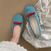Fashion Retro French Blue Light Mouth Flat-soled Single Shoes Women's 2025 New Summer One-pedal Soft-soled Mary Jane Shoes
