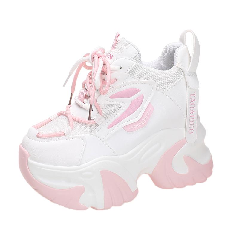 Модные осенние кроссовки для женщин Платформа 11 см Массивные повседневные туфли Высокое качество Женские теннисные кроссовки для ходьбы Толстая подошва