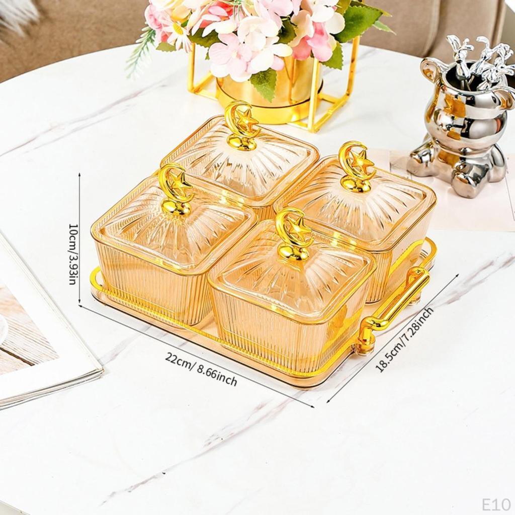 Разделенная сервировочная миска, тарелка для закусок, многофункциональная миска для конфет и орехов с крышкой, поднос для сухофруктов