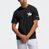 adidas Оригинальная спортивная футболка с коротким рукавом и принтом логотипа Trefoil Cloud, мужские топы черного цвета H16233