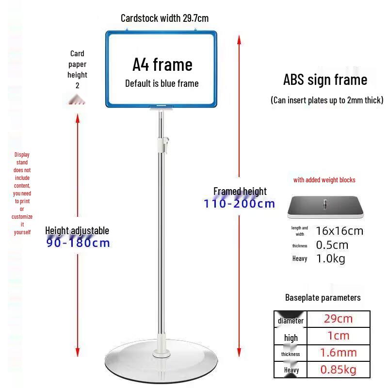 Adjustable A4 Sign Display Stand