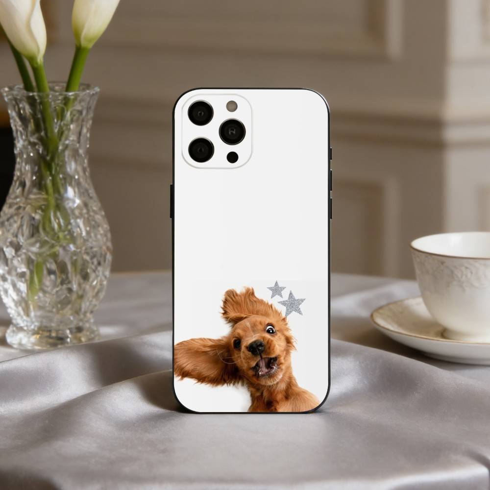 F-Смешной Модный D-Собачий Арт Чехол Для Телефона Для iPhone 17pro,16,15,14,13,12,11 Plus,Pro Max,XS,Мягкий Силиконовый Черный Чехол