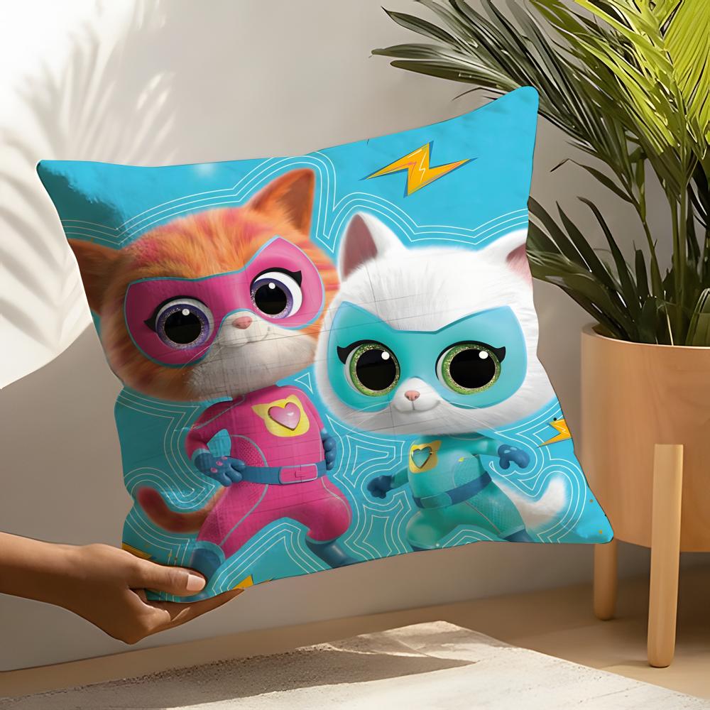 Cute Cartoon S-Superkitties Pillow Case Linen Cushion Covers For Decorative Sofa Home Pillows Case Car Chair Pillows Cases