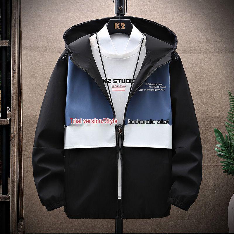 Мужская модная рабочая куртка с капюшоном в корейском стиле для подростков