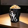 Праздничное Хэллоуинское Украшение 3D Печатное Ведро для Попкорна с Кричащим Черепом, Декоративная Коробка Настольное Счастливое Украшение, Креативный Контейнер для
