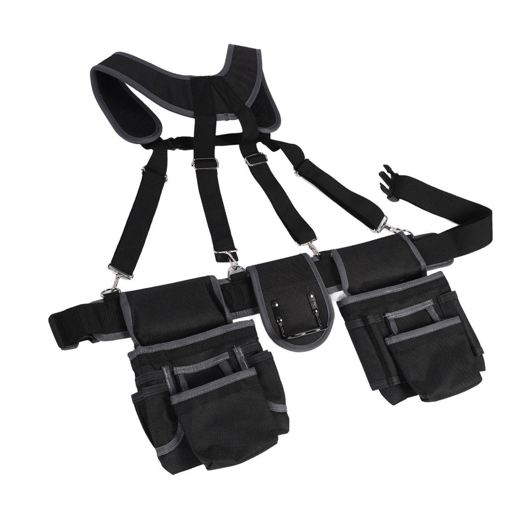 Пояс для инструментов электрика с 12 карманами, пояс для инструментов из полиэстера и нейлона 1680D с ремнем для электриков-рамщиков