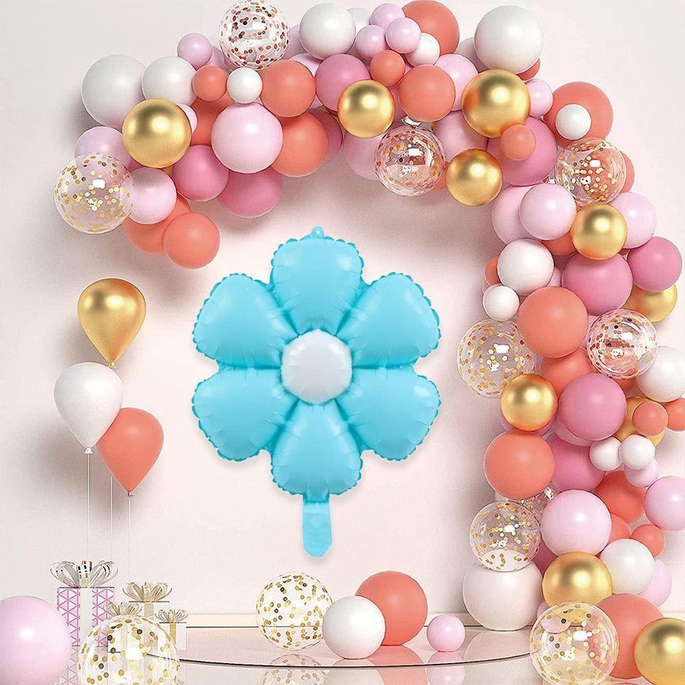 10Pcs Happy Birthday Party Decoration Summer Theme Macaron Daisy Durable Aluminum Foil Balloon