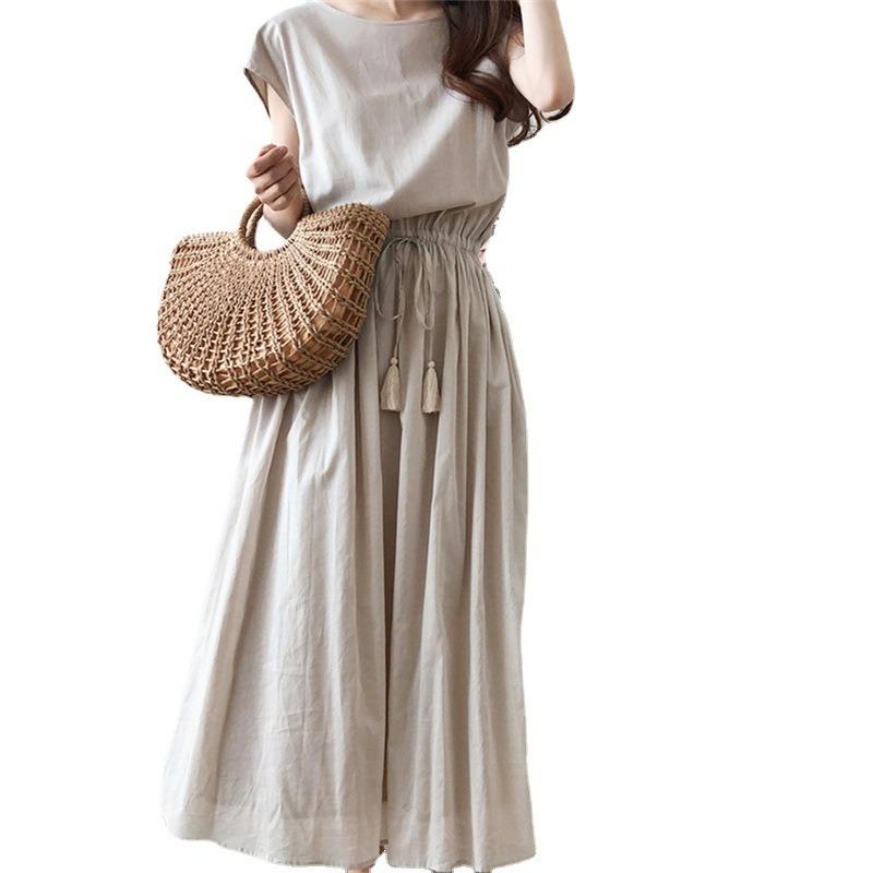 Большая юбка летнее платье свободного покроя из хлопка и льна большого размера