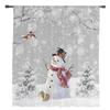 Рождественская елка Снеговик Снежинка Серые прозрачные шторы для украшения гостиной Оконные шторы Кухня Тюль Вуаль Шторы