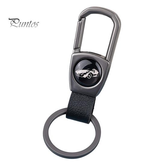 Брелок для ключей из высокопрочной нержавеющей стали D-образной формы, без деформации, с гальваническим покрытием, с защитой от потери, пряжка из искусственной кожи, анти-взлом, автомобильный брелок для ключей, сумка, подвеска