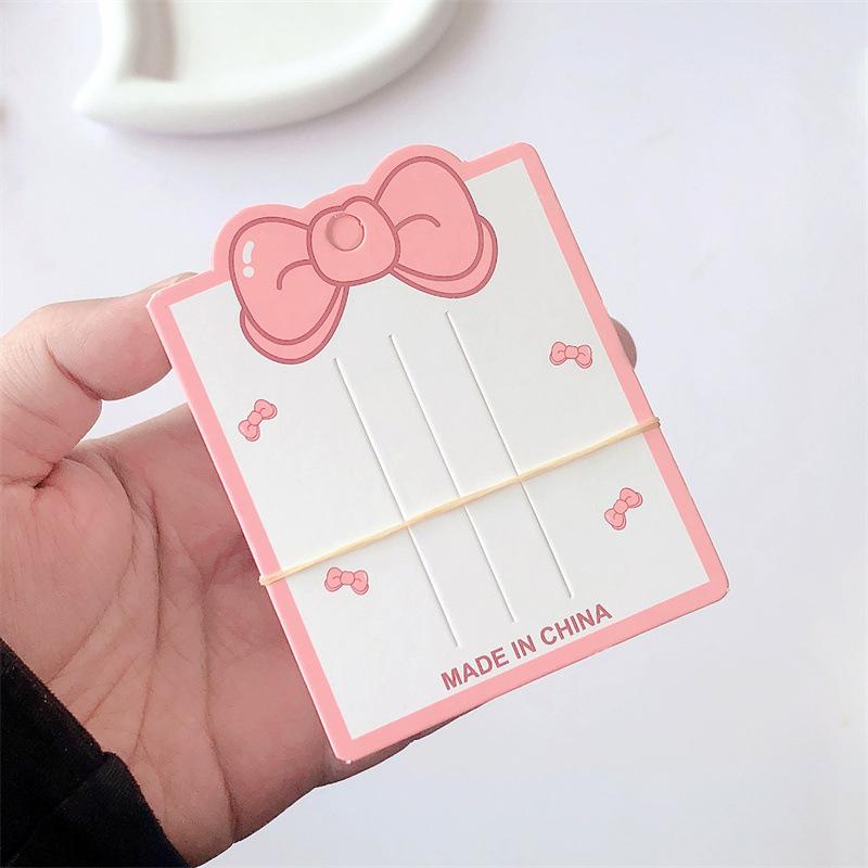 50Pcs Pink Bow Display Cards For Hair Claw Clip Paper Card Headdress Card Hair