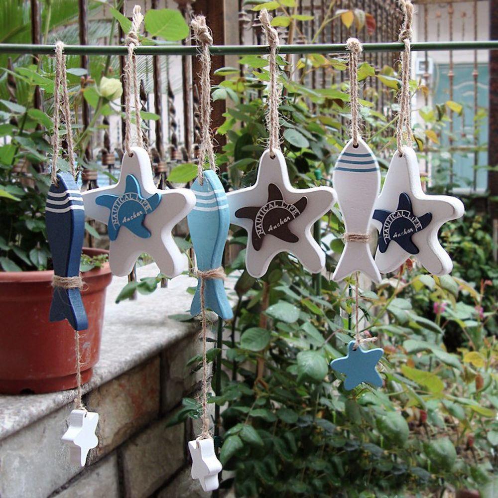 Marine Pendant Mediterranean Style Fish Skewer Crafts Pendant Starfish String Fish Nautical Decor