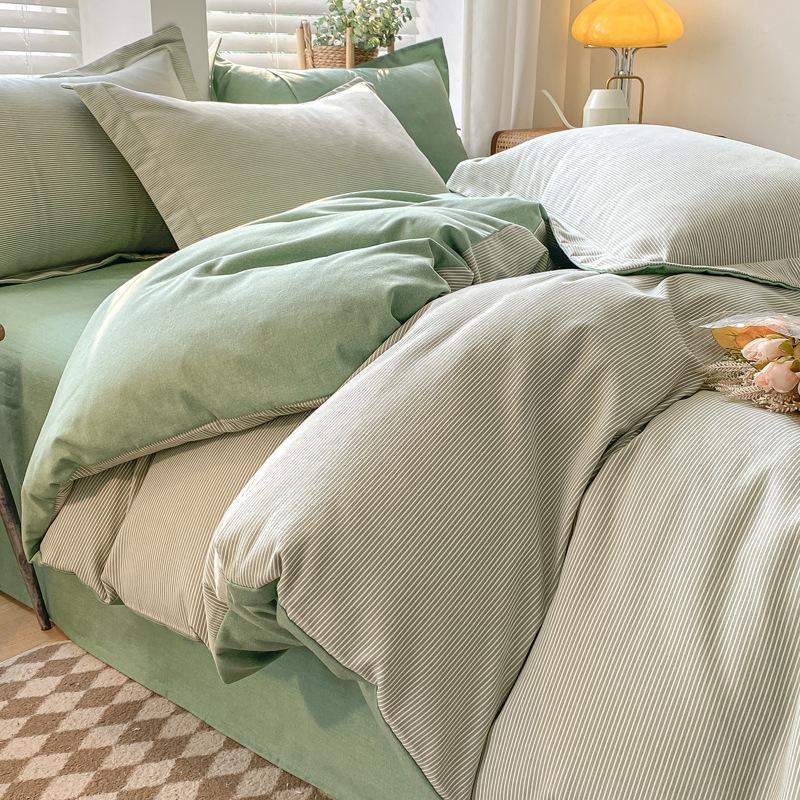 Утолщенный комплект из четырех предметов, пододеяльник, простыня, комплект из трех предметов для односпальной кровати в общежитии