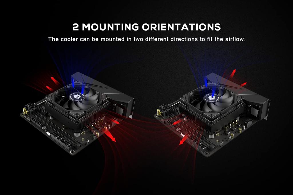 47mm Height Thin CPU Cooler 4 Heat Pipes CPU Air Cooler for Small Form Factor Builds 92x92x15mm Slim Fan Compatible with Intel ID-COOLING IS-47-XT