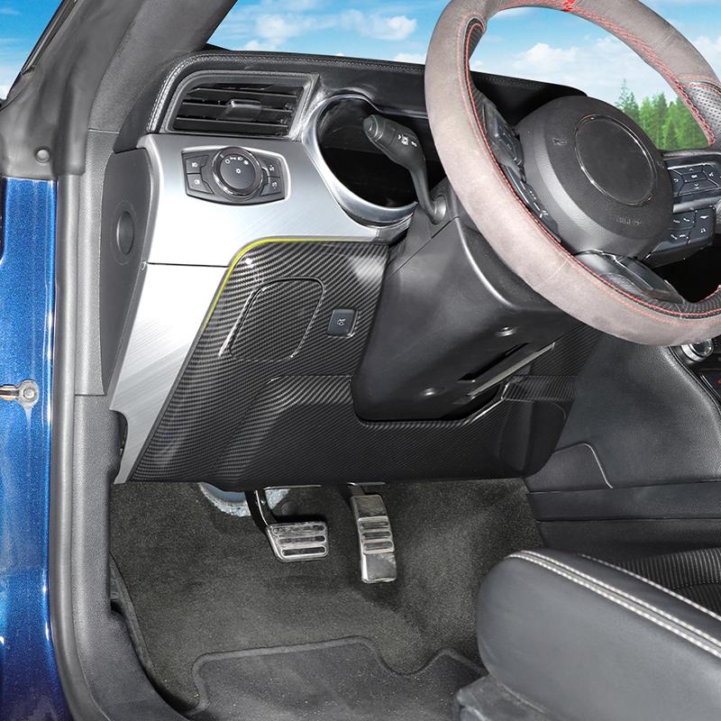 Car Under Steering Wheel Decorative Panel Stickers Accessories Fit for Ford Mustang 2015 Up ABS Interior Accessories